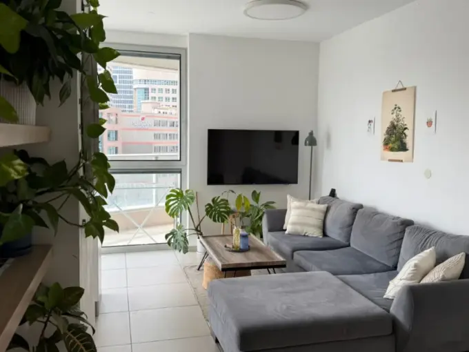 Spacious living room in a Gindi TLV apartment